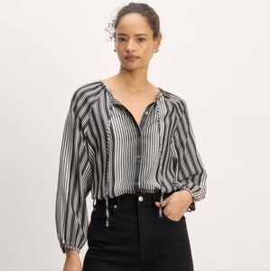 Everlane The Gathered Striped Shirt Size XS